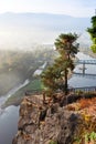 Decin castle from Pastoral Cliff, town Decin, North Bohemia region, Czech Republic