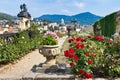 Rose garden, castle gardens, town Decin, North Bohemia, Czech republic