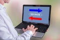 Decision concept on a laptop Royalty Free Stock Photo