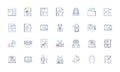 Decision concept line icons collection. Dilemma, Choice, Options, Resolution, Consequence, Judgment, Conclusion vector
