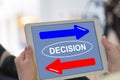 Decision concept on a tablet Royalty Free Stock Photo