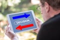 Decision concept on a tablet Royalty Free Stock Photo