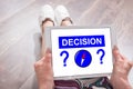 Decision concept on a tablet Royalty Free Stock Photo