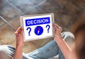 Decision concept on a tablet Royalty Free Stock Photo