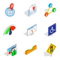 Decision icons set, isometric style