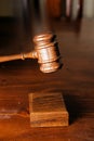 Decision made judges gavel hitting Royalty Free Stock Photo