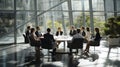 Decision Makers\' Assembly - Executives converge in a corporate meeting, where strategic minds meet