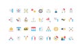 Decision making, algorithms and selection options to identify and find way color icon set Royalty Free Stock Photo
