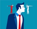 Decision making of business people. Concept business vector illustration, Devil and angle, Flat business cartoon, Confusion, Royalty Free Stock Photo