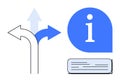 Decision-Making Concept with Arrows and Information Icon Royalty Free Stock Photo