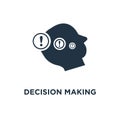 decision making icon. difficult choice, neurology concept symbol design, moral dilemma, philosophy thinker, behavior science, Royalty Free Stock Photo