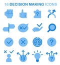 Decision-making icons set. Strategic thinking, brainstorming and solution Royalty Free Stock Photo