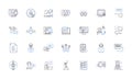 Decision making line icons collection. Choice, Selection, Judgment, Options, Analysis, Rational, Reasoning vector and Royalty Free Stock Photo