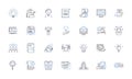Decision making line icons collection. Choices, Options, Judgment, Resolution, Analysis, Selection, Determination vector Royalty Free Stock Photo