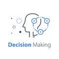 Decision making, neurology or behavior concept, brain research