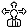 Decision making options icon outline vector. Human mind dilemma