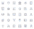 Decision making line icons collection. Choice, Options, Judgment, Dilemma, Selection, Resolution, Verdict vector and