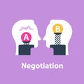 Decision making, outweigh scale, positive or negative, between two sides, negotiation and persuasion Royalty Free Stock Photo