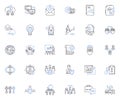 Decision-making process line icons collection. Analysis, Evaluation, Criteria, Alternatives, Rationality, Bias