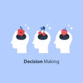 Decision making, psychology of choice, focus group, marketing concept, mental trap, cognitive delusion