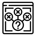 Decision making scheme icon outline vector. Discover right solution