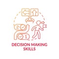 Decision making skills red gradient concept icon Royalty Free Stock Photo