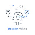 Decision making under uncertainty, choice fork, mental trap, logical solution, critical thinking