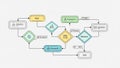 Decision points, such as Decision, while rectangles indicate Royalty Free Stock Photo