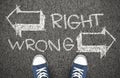 Decision between right and wrong way in life Royalty Free Stock Photo