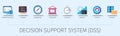 Decision support system web vector infographics in 3d style