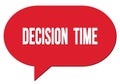 DECISION  TIME text written in a red speech bubble Royalty Free Stock Photo