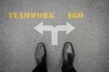 Decision to make - teamwork or ego Royalty Free Stock Photo