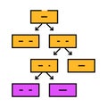 decision tree algorithm icon color illustration Royalty Free Stock Photo