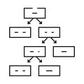 decision tree algorithm line icon vector illustration