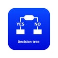 Decision tree icon blue vector