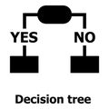 Decision tree icon, simple style.