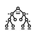 decision tree machine learning line icon vector illustration