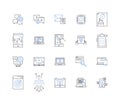 Decision Trees line icons collection. Nodes, Classification, Entropy, Splitting, Regression, Pruning, Decision-making Royalty Free Stock Photo