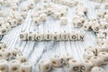 Decision word formed by wood alphabet blocks. Wooden ABC