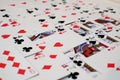 Deck of cards and ace of heart Royalty Free Stock Photo