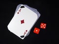Deck of Cards and Dice Royalty Free Stock Photo