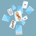 Deck of cards messed up on vector illustration