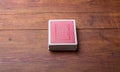 Deck of cards on wooden table Royalty Free Stock Photo