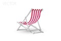 3d realistic vector vacation icon set beach sunbed in three different colours. Summertime relax. Deck chair or Beach Royalty Free Stock Photo