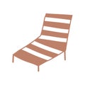 Deck chair furniture comfort cartoon isolated design icon Royalty Free Stock Photo