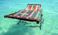 Deck-chair swimming in the pool
