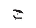 Deck chair umbrella summer beach holiday symbol icon