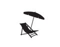 Deck chair umbrella summer beach holiday symbol icon