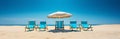 Deck chairs beach, sandy beach, Summer mood, sunbed vacation Royalty Free Stock Photo