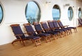 Deck chairs on a cruise ship Royalty Free Stock Photo